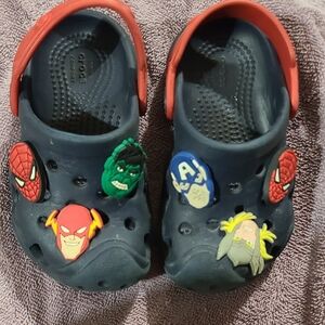 CROCS Kids Superhero Slippers - Dark Blue and Red